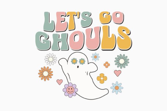 Halloween Let's Go Ghouls Retro