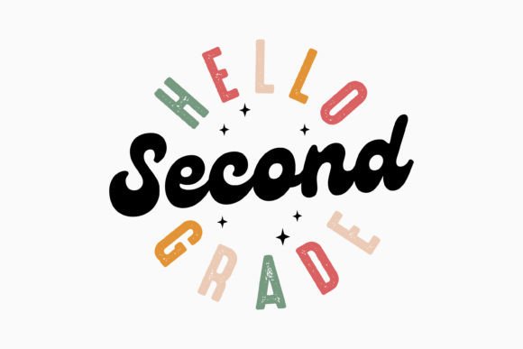 Hello Second Grade Teacher Retro Svg