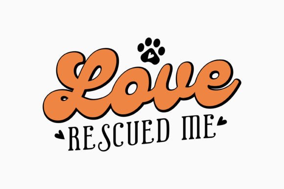 Love Rescued Me Retro Dog Svg