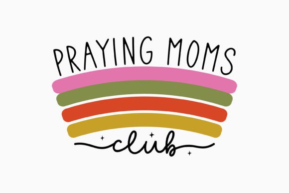Praying Moms Club Mama Retro Svg