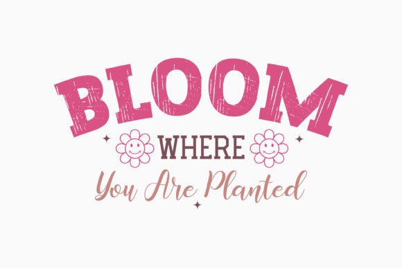 Retro Mental Health Quote SVG Bloom Wher