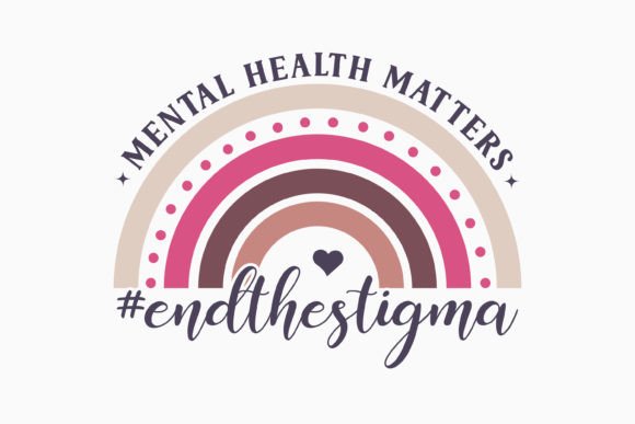 Retro Mental Health Quote SVG End the St