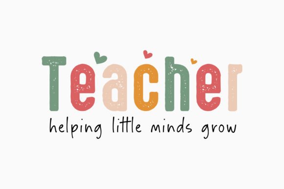 Teacher Helping Little Teacher Retro Svg