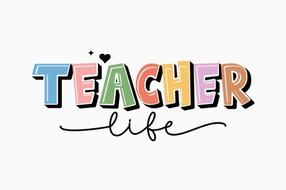 Teacher Life Svg Retro
